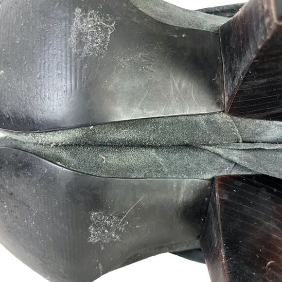 STEVE MADDEN FOLD High Cone Heels Ankle Boots Gray Suede Genuine Leather sz 7 M - Picture 16 of 16